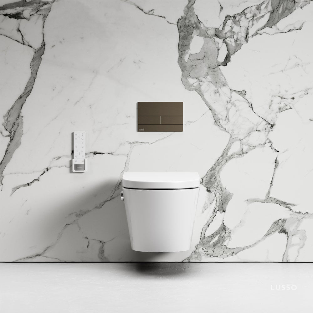 Intellismart Wall Hung Rimless Bidet Toilet With Concealed Cistern Frame And Square Flush Plate