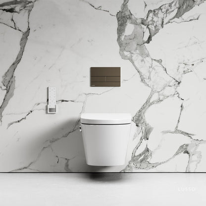 Intellismart Wall Hung Rimless Bidet Toilet With Concealed Cistern Frame And Square Flush Plate