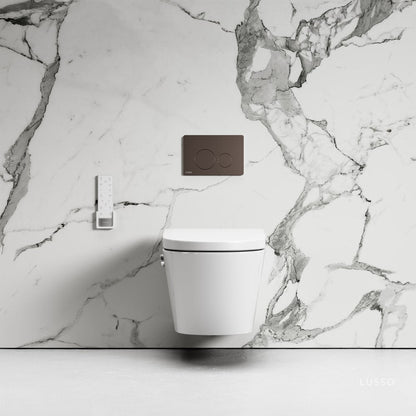 Intellismart Wall Hung Rimless Bidet Toilet with Concealed Cistern Frame and Round Flush Plate