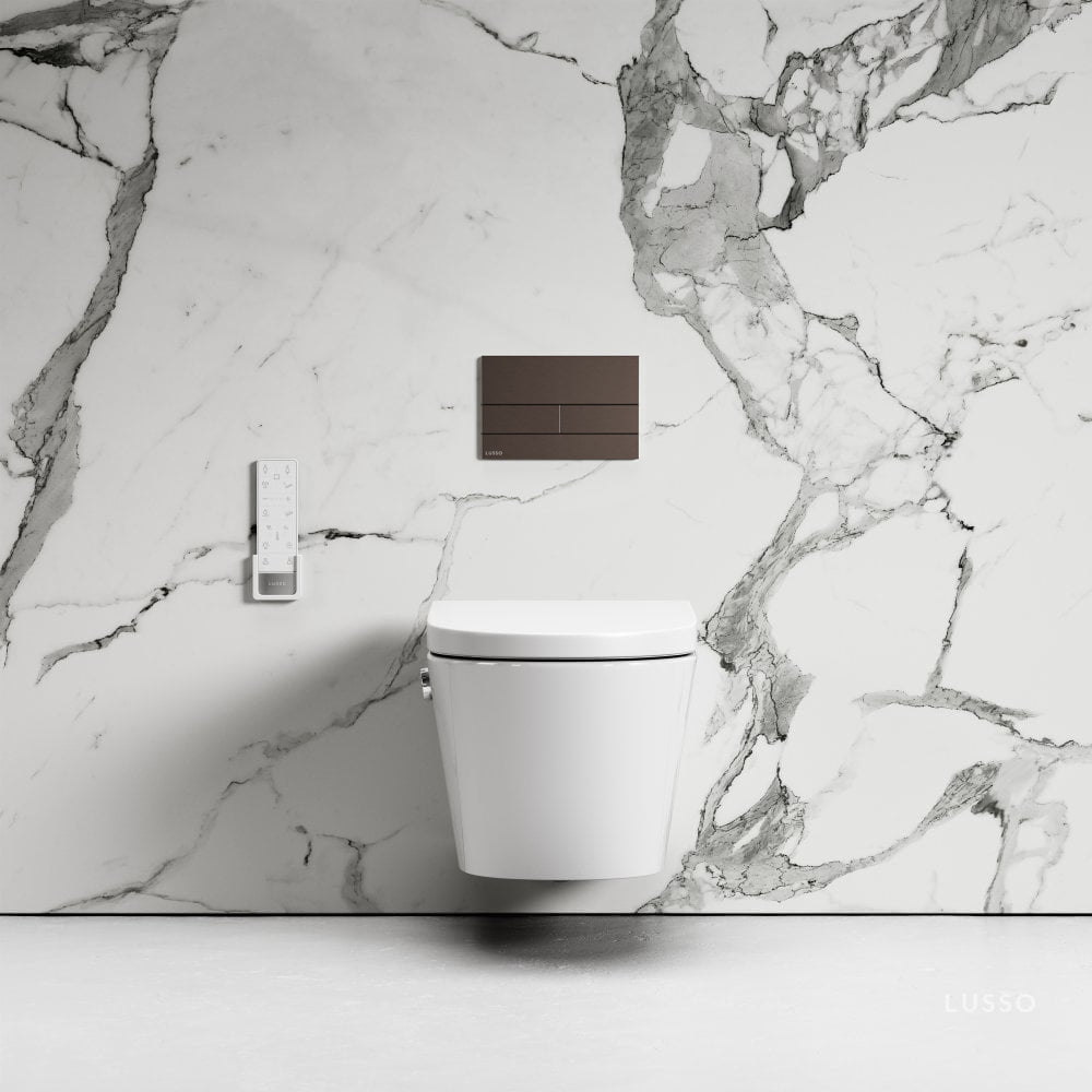 Intellismart Wall Hung Rimless Bidet Toilet With Concealed Cistern Frame And Square Flush Plate