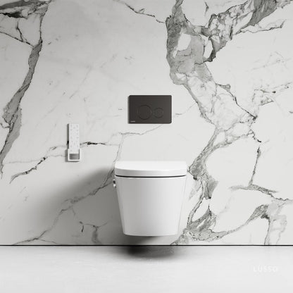Intellismart Wall Hung Rimless Bidet Toilet with Concealed Cistern Frame and Round Flush Plate