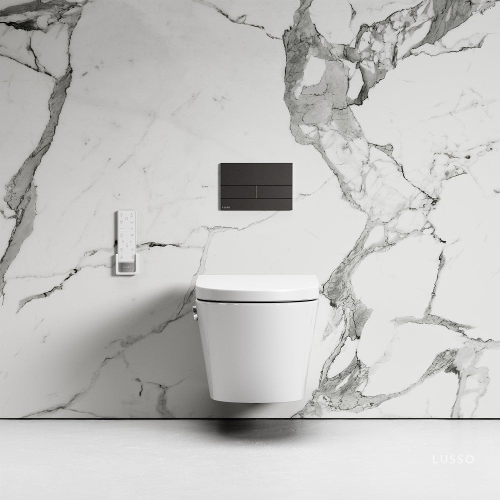 Intellismart Wall Hung Rimless Bidet Toilet With Concealed Cistern Frame And Square Flush Plate