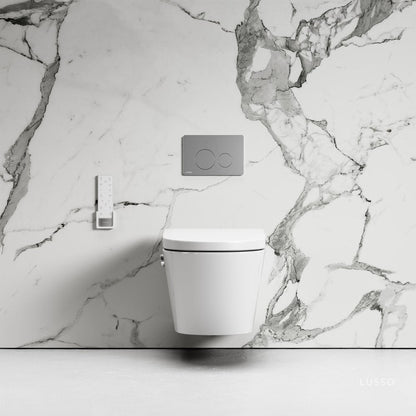 Intellismart Wall Hung Rimless Bidet Toilet with Concealed Cistern Frame and Round Flush Plate
