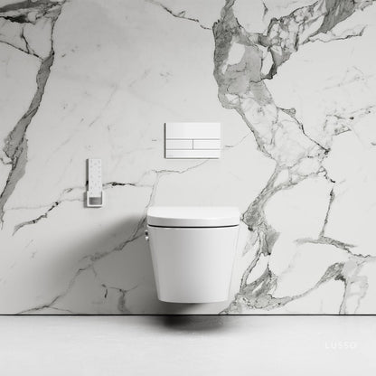 Intellismart Wall Hung Rimless Bidet Toilet With Concealed Cistern Frame And Square Flush Plate