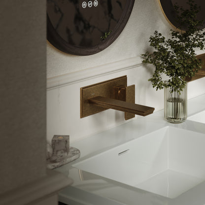 Baroque Aged Bronze Wall Mounted Basin Mixer Tap