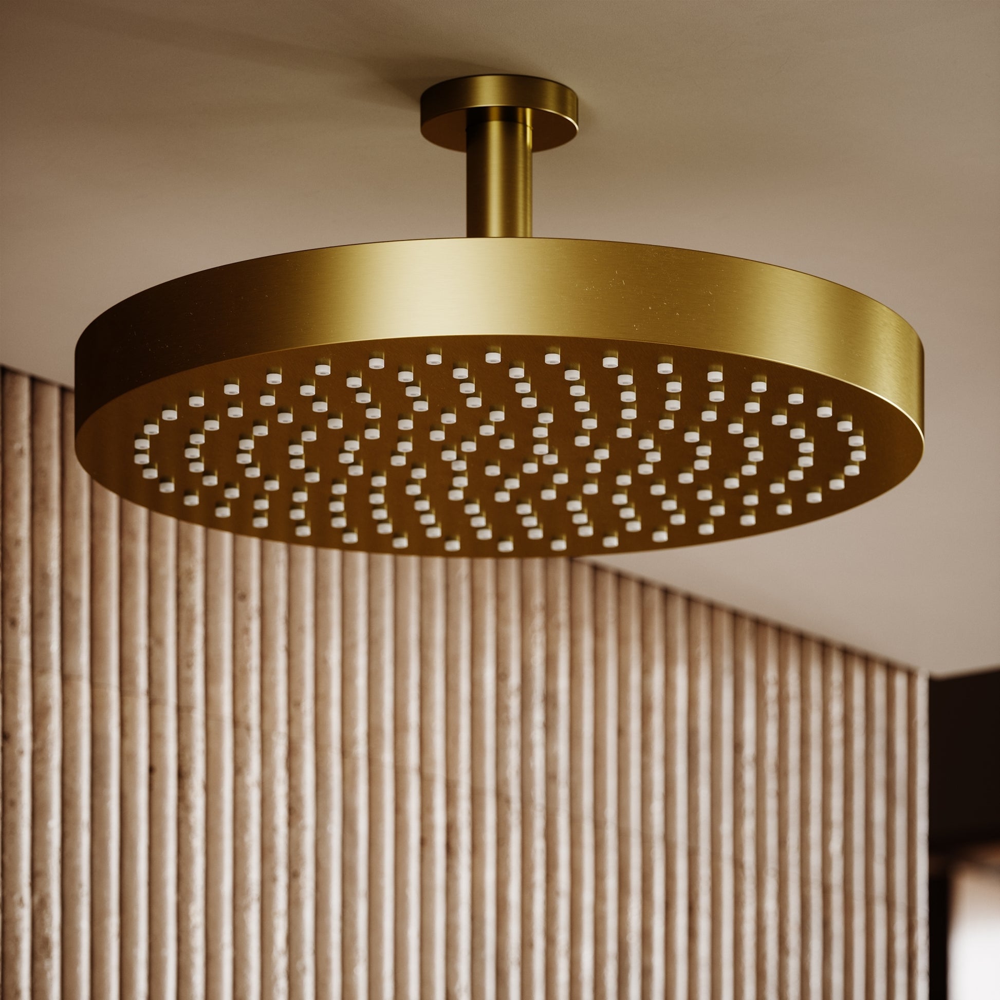 AcquaVita Brushed Gold Ceiling Shower Arm 100mm