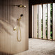 AcquaVita Brushed Gold Push Button Rainfall Shower