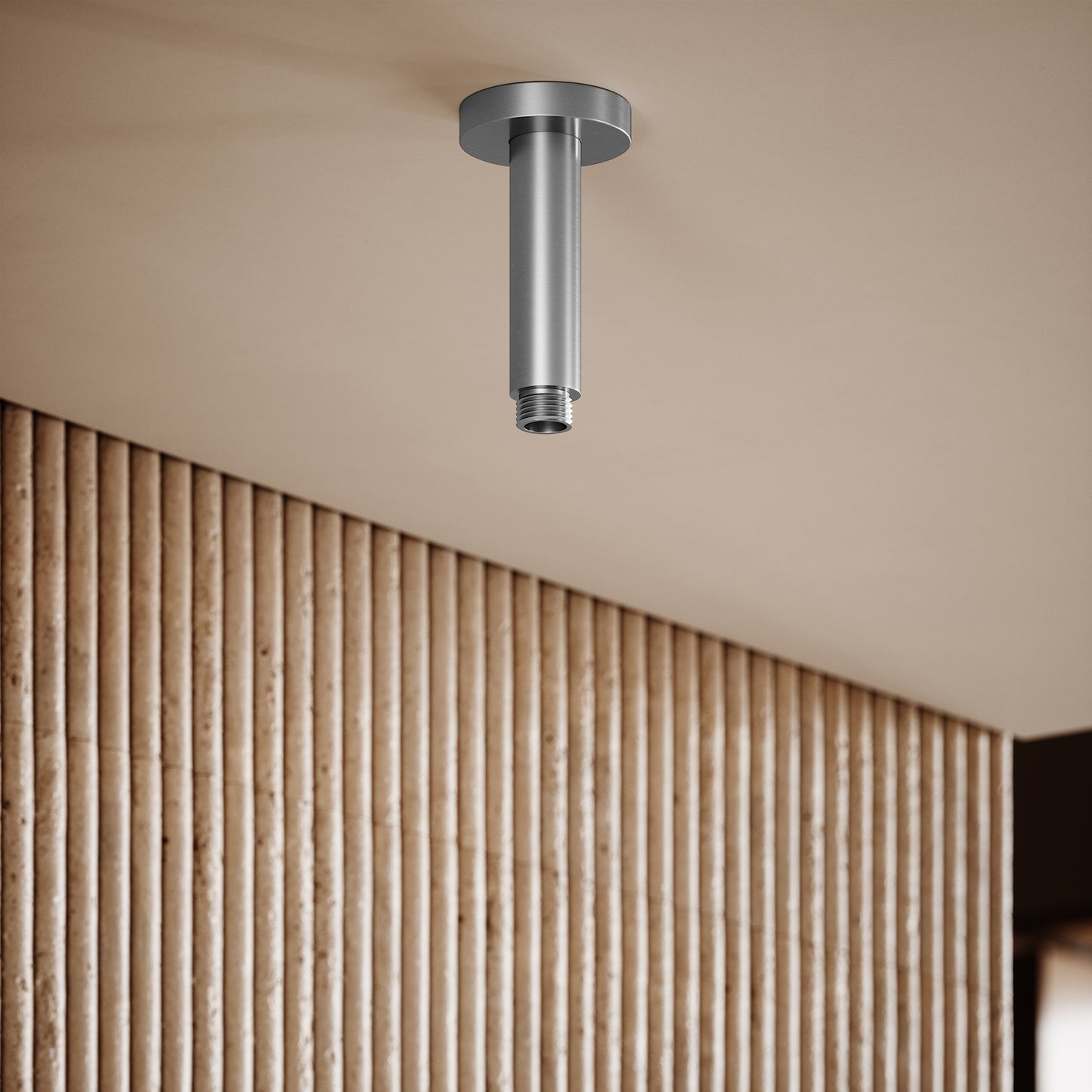 AcquaVita Brushed Stainless Ceiling Shower Arm 100mm