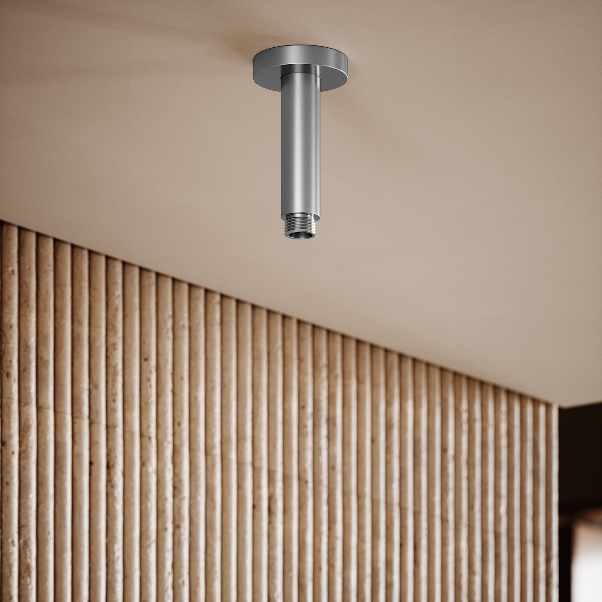 AcquaVita Brushed Stainless Ceiling Shower Arm 100mm