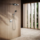 AcquaVita Brushed Stainless Push Button Rainfall Shower