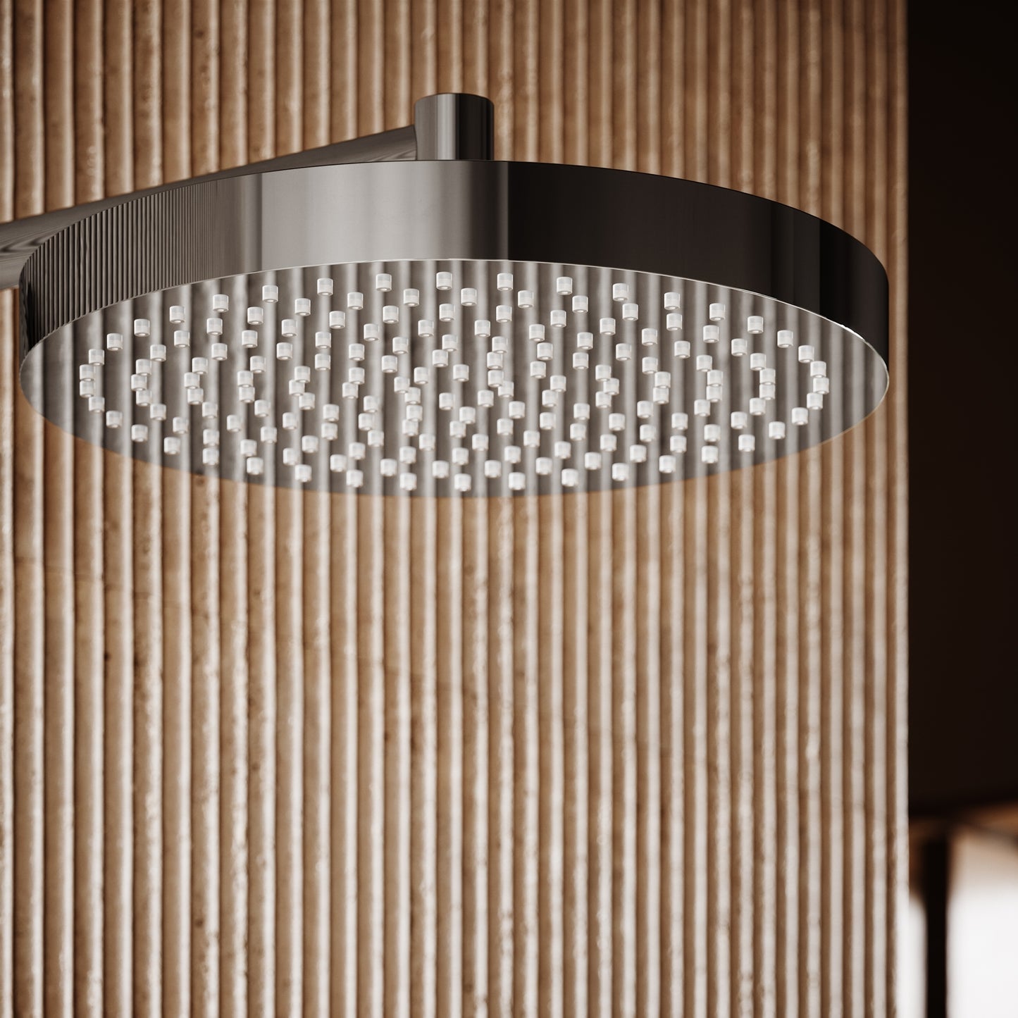 AcquaVita Chrome Push Button Rainfall Shower