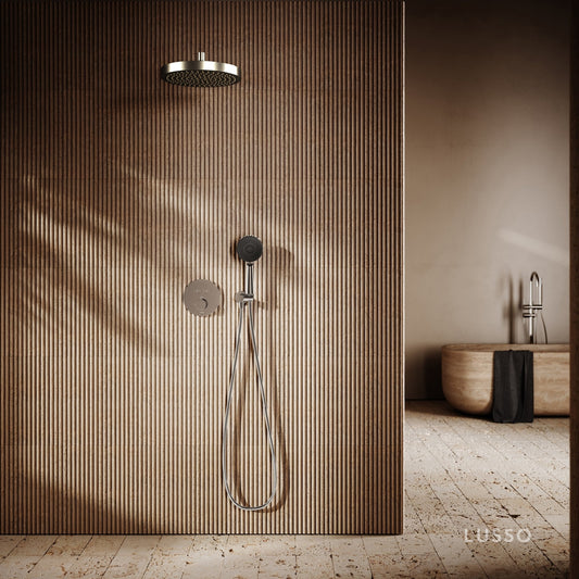 AcquaVita Chrome Push Button Rainfall Shower