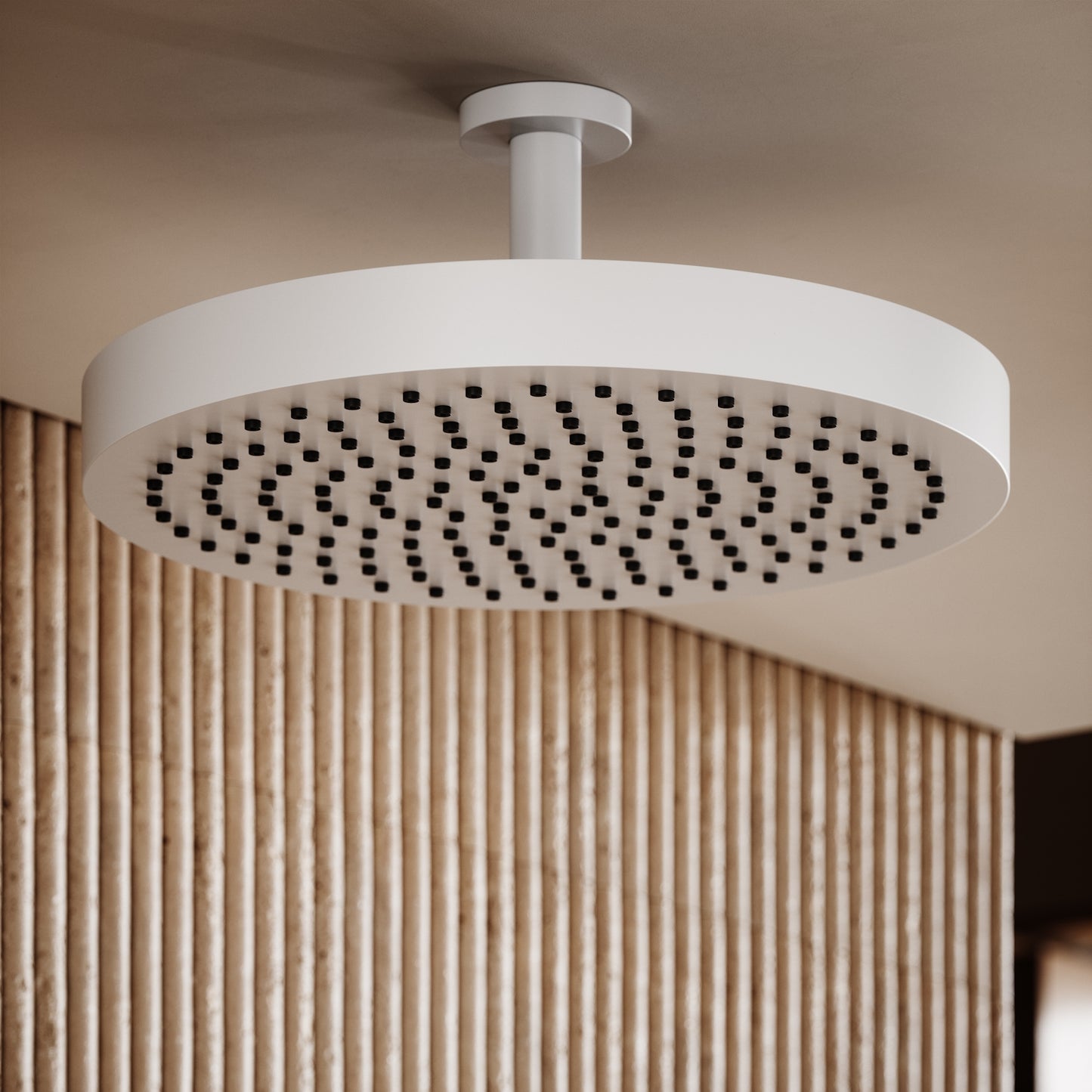 AcquaVita Matte White Ceiling Shower Arm 100mm