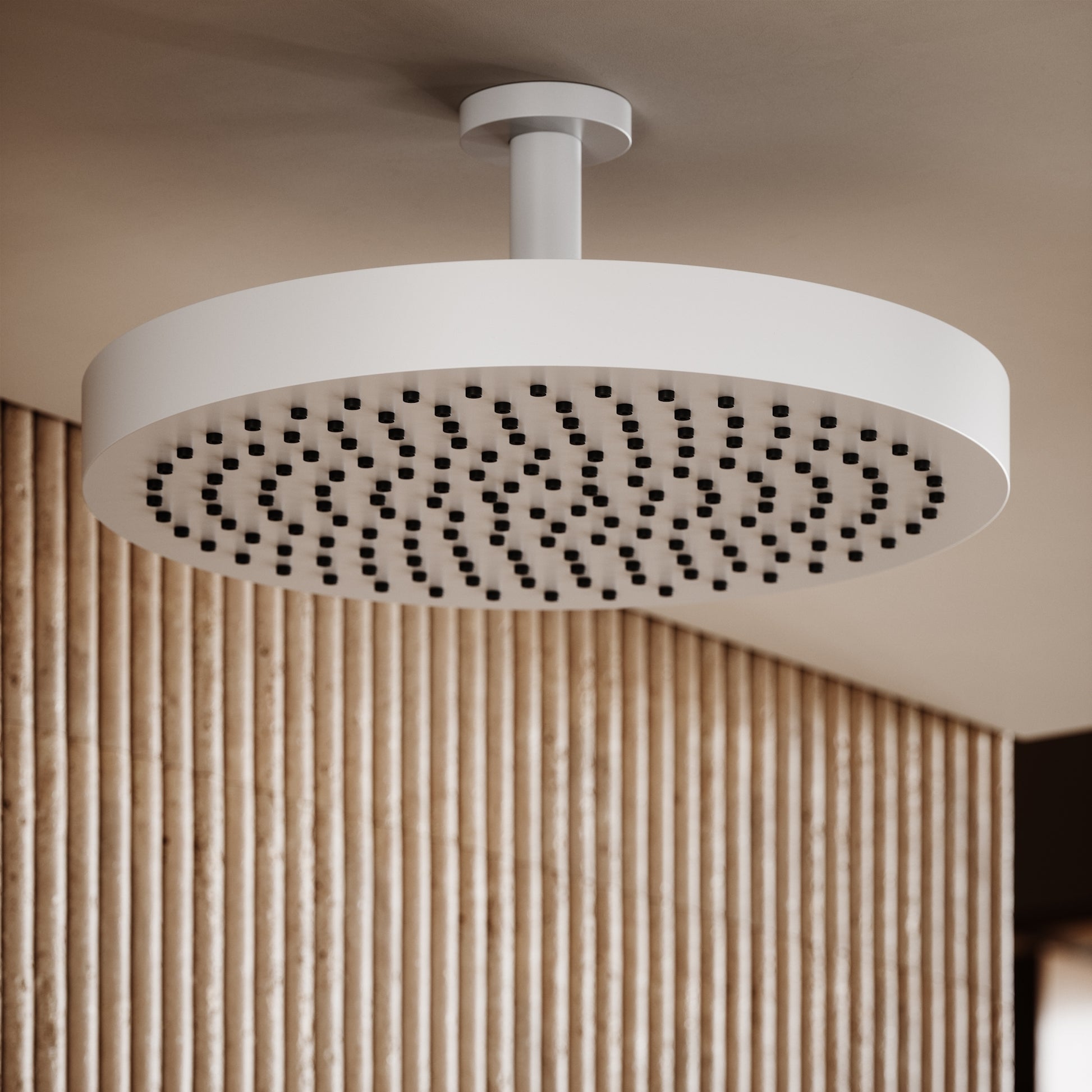 AcquaVita Matte White Ceiling Shower Arm 100mm