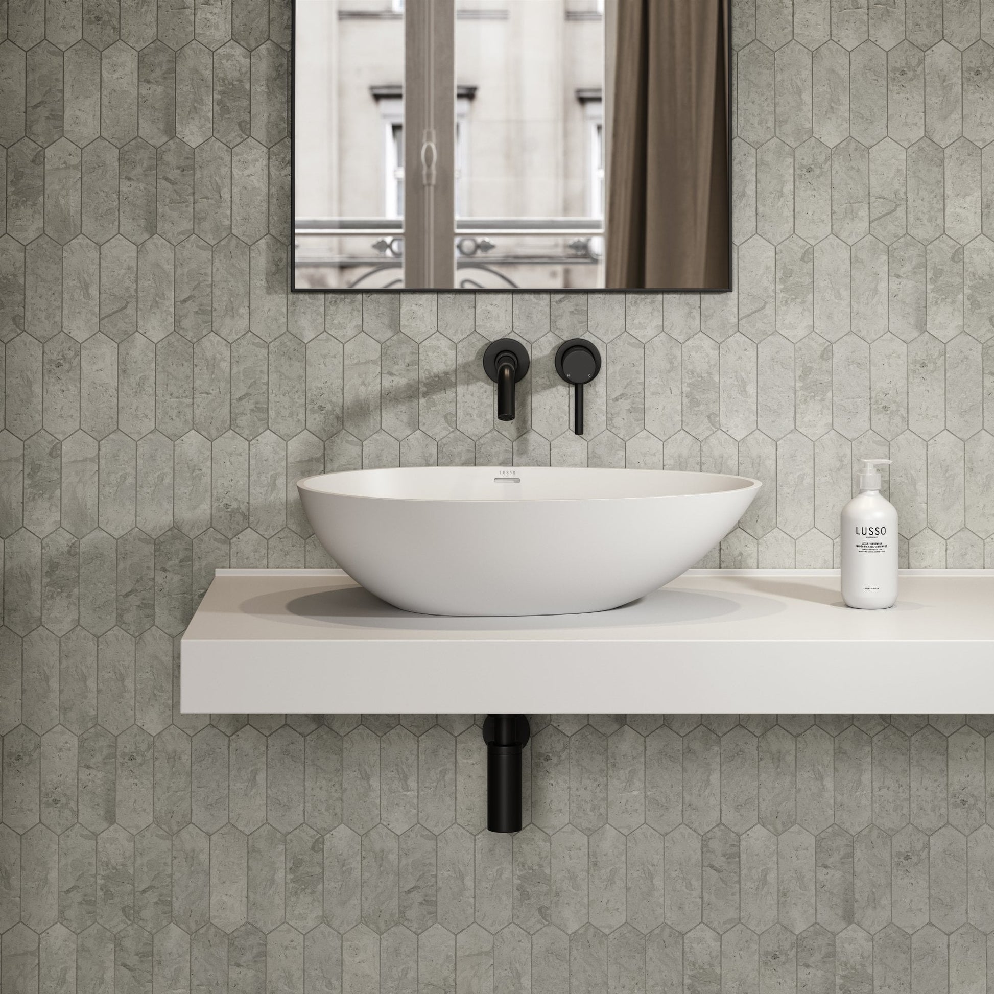 Alessia Tunisian Grey Marble Mosaic Wall Tile