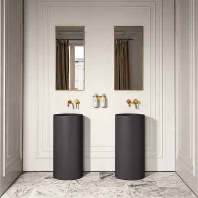 Alina Charcoal Cylinder Freestanding Stone Basin 400mm