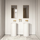 Alina White Cylinder Freestanding Stone Basin 400mm