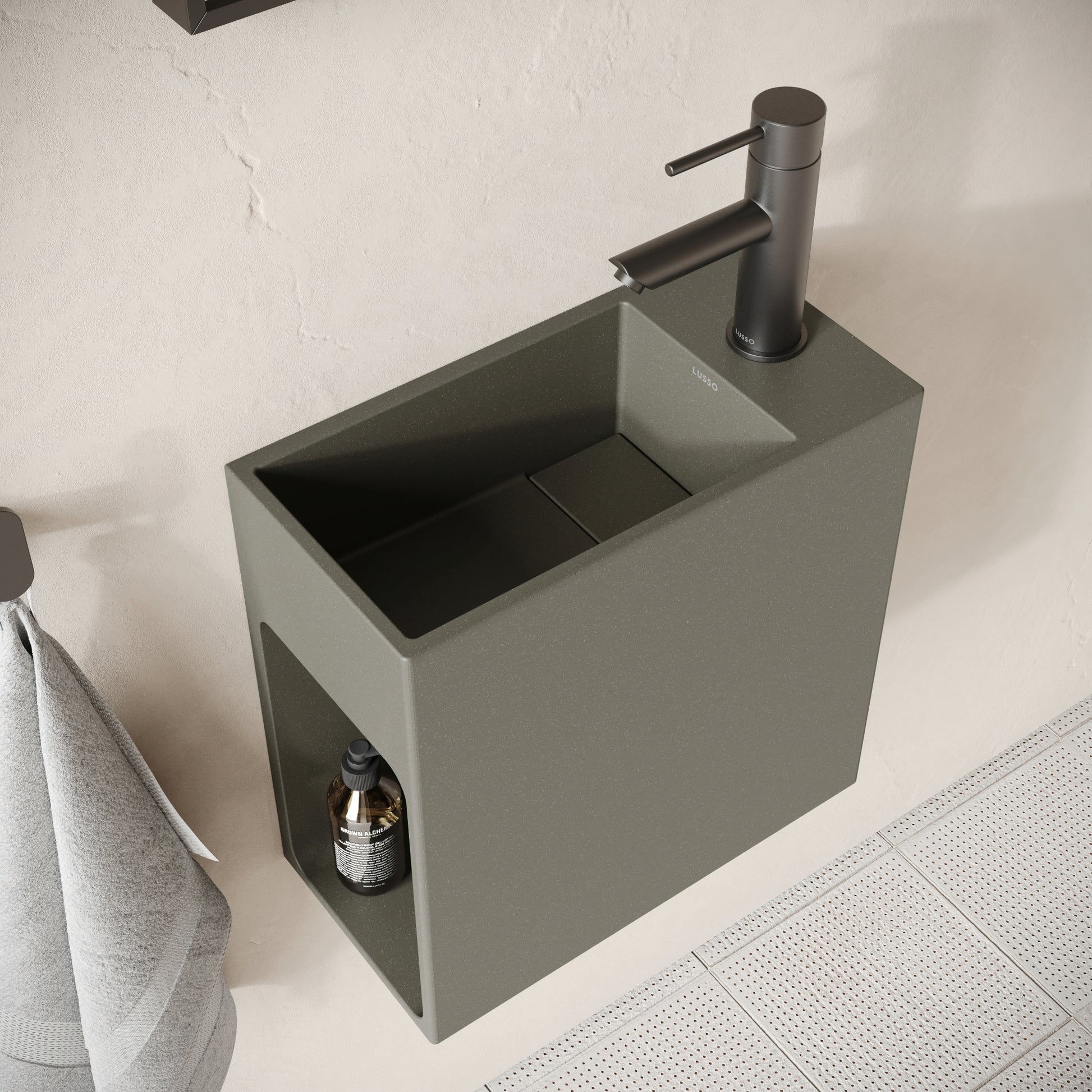 Alto Oyster Concrete Wall Hung Basin 400mm