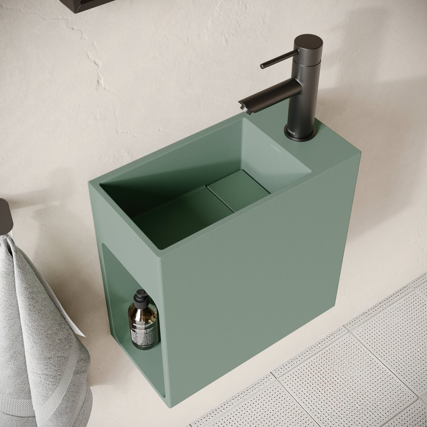 Alto Seafoam Concrete Wall Hung Basin 400mm