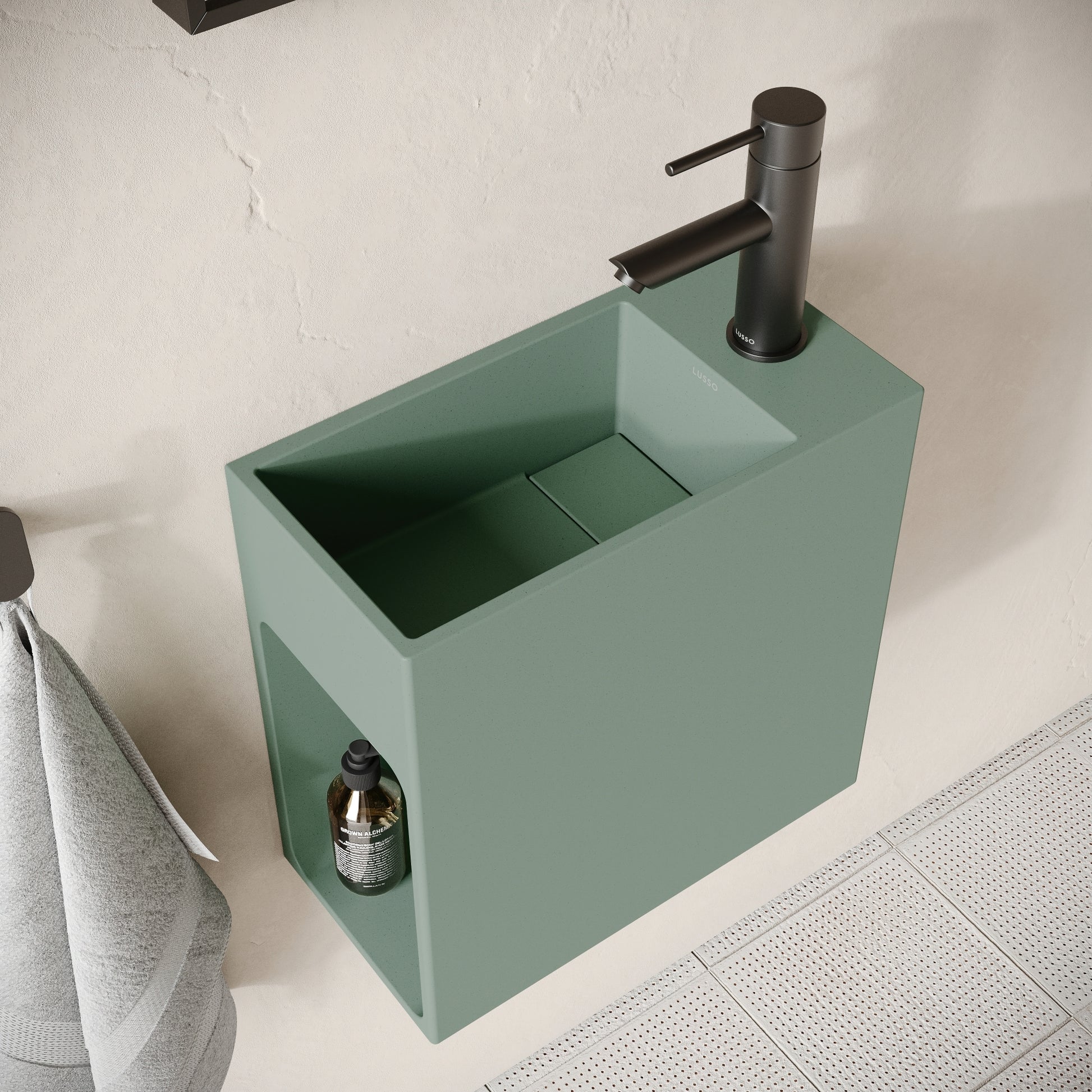 Alto Seafoam Concrete Wall Hung Basin 400mm
