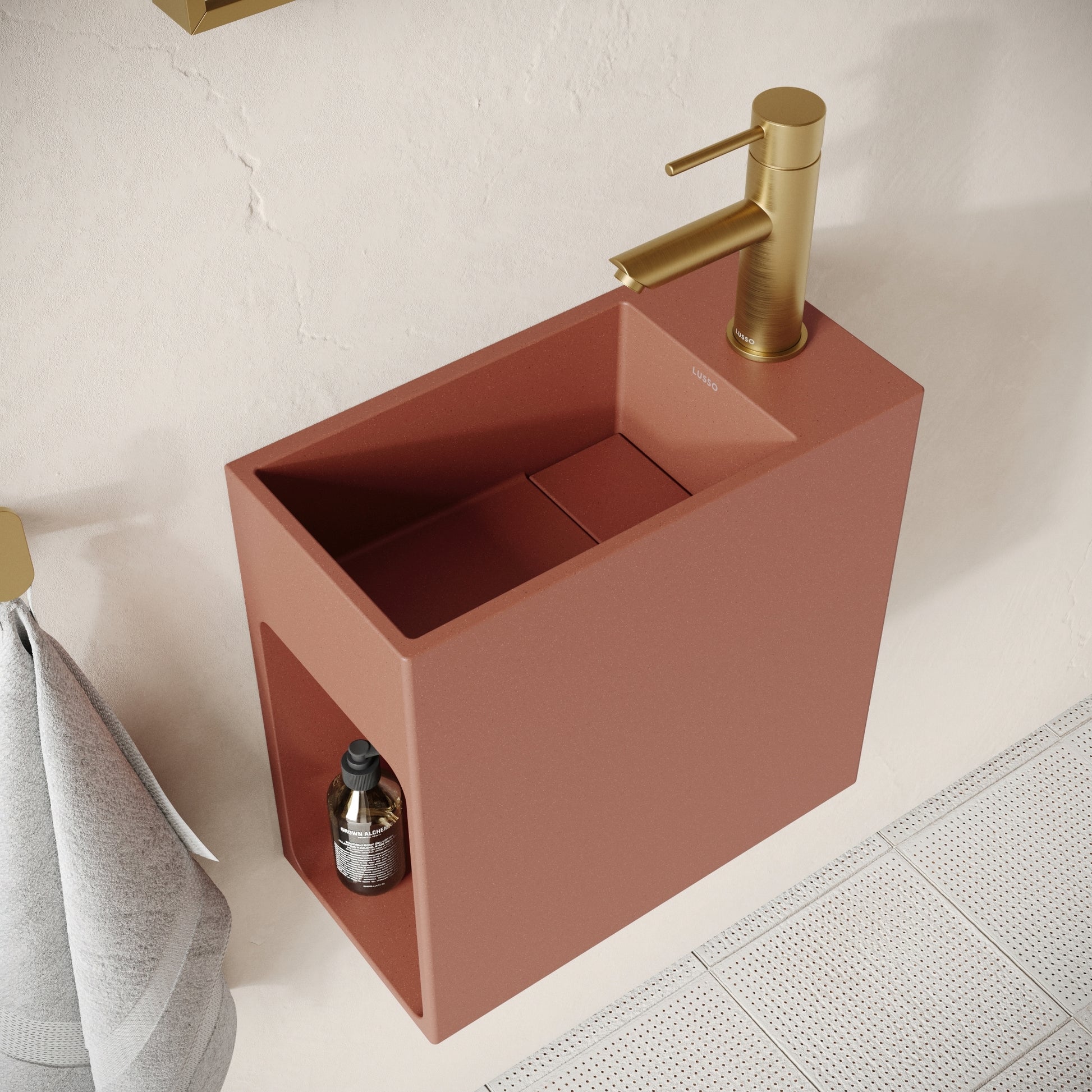 Alto Terracotta Concrete Wall Hung Basin 400mm