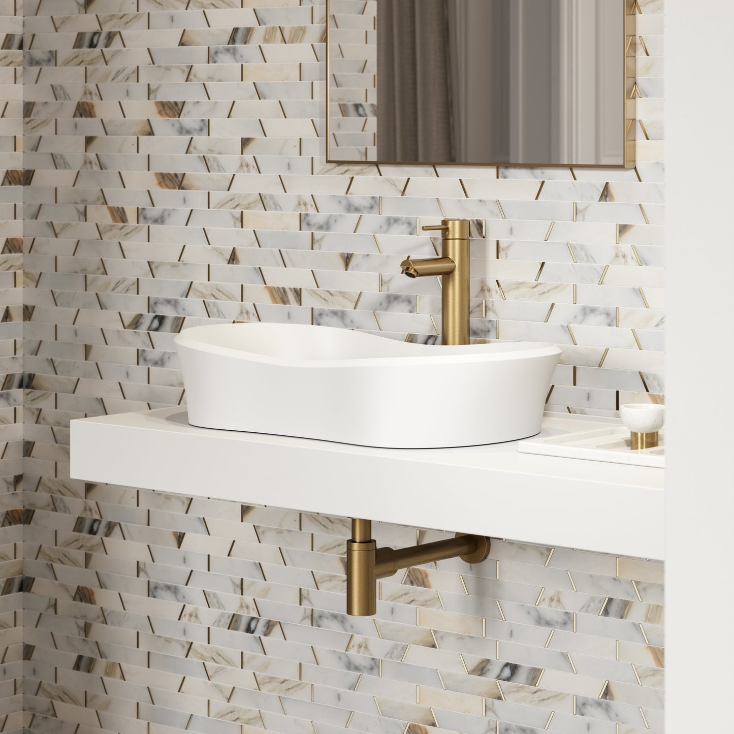 Amalfi Countertop Stone Basin 660mm