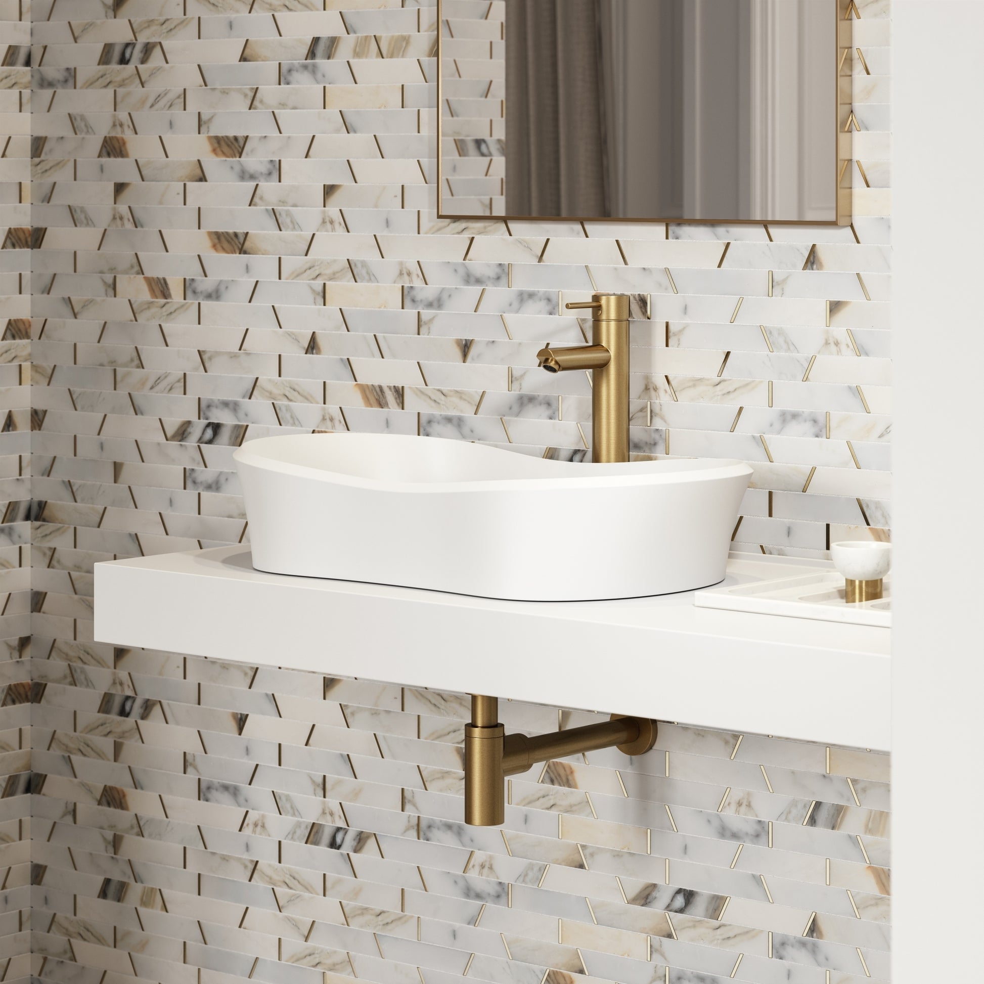 Amalfi Countertop Stone Basin 660mm