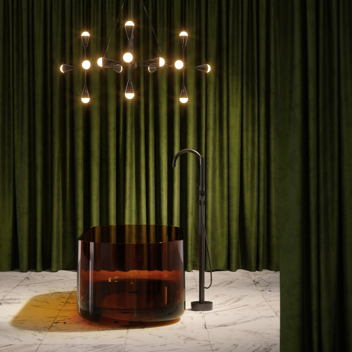 Amore Amber Resin Freestanding Bath 1700mm