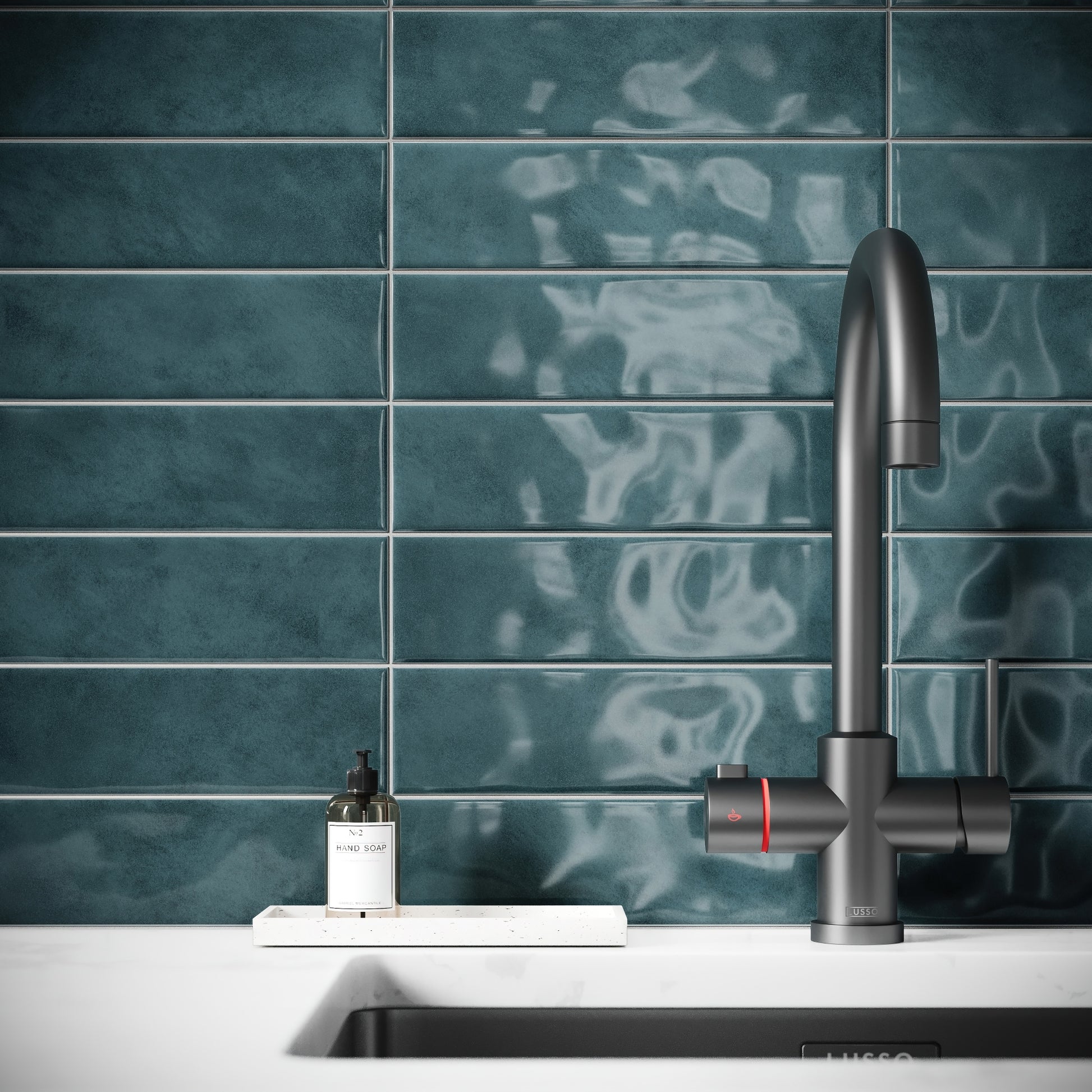 Antique Metro Deep Sea Blue Glazed Porcelain Wall Tile