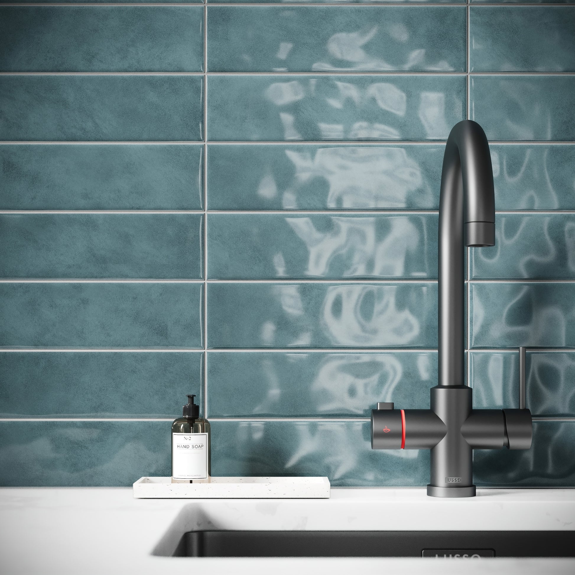 Antique Metro Serene Teal Glazed Porcelain Wall Tile