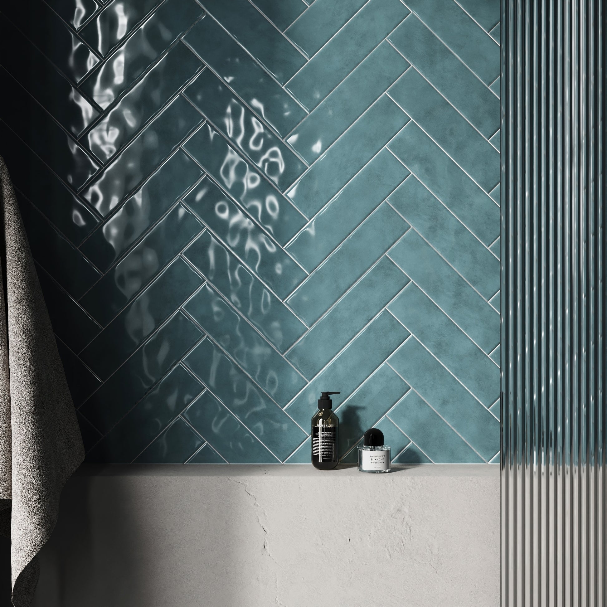 Antique Metro Serene Teal Glazed Porcelain Wall Tile