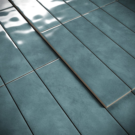Antique Metro Serene Teal Glazed Porcelain Wall Tile