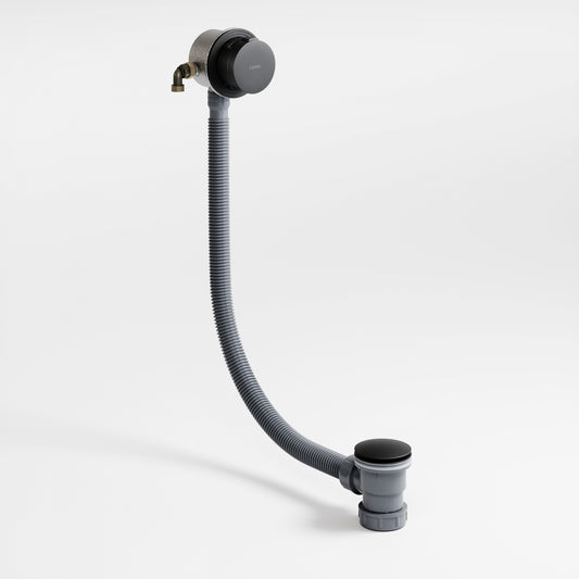 Aquaflow Matte Black Overflow Bath Filler Tap & Waste