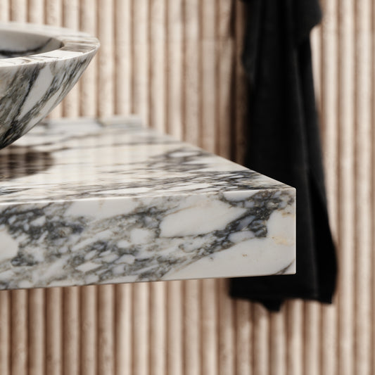 Arabescato Marble Countertop Basin Shelf 660mm