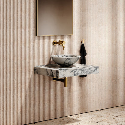Arabescato Marble Countertop Basin Shelf 660mm