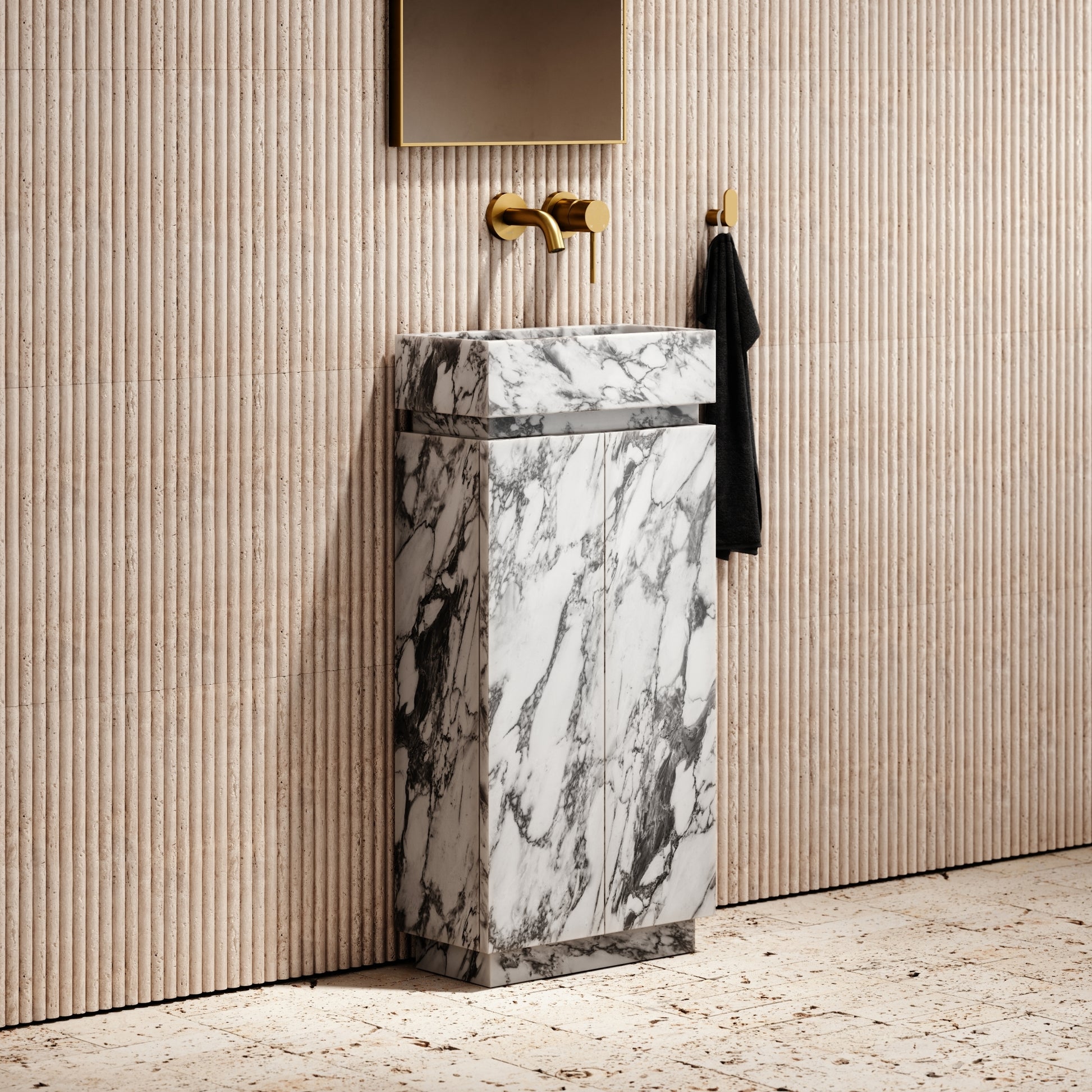 Artista Arabescato Marble Bathroom Vanity Unit 400mm