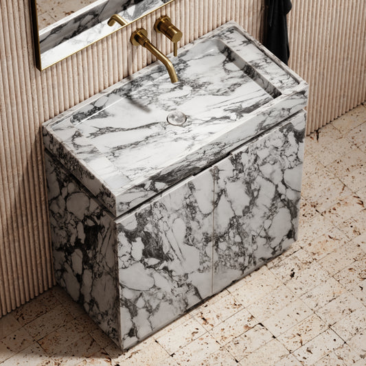 Artista Arabescato Marble Bathroom Vanity Unit 800mm