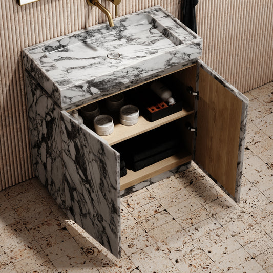Artista Arabescato Marble Bathroom Vanity Unit 800mm