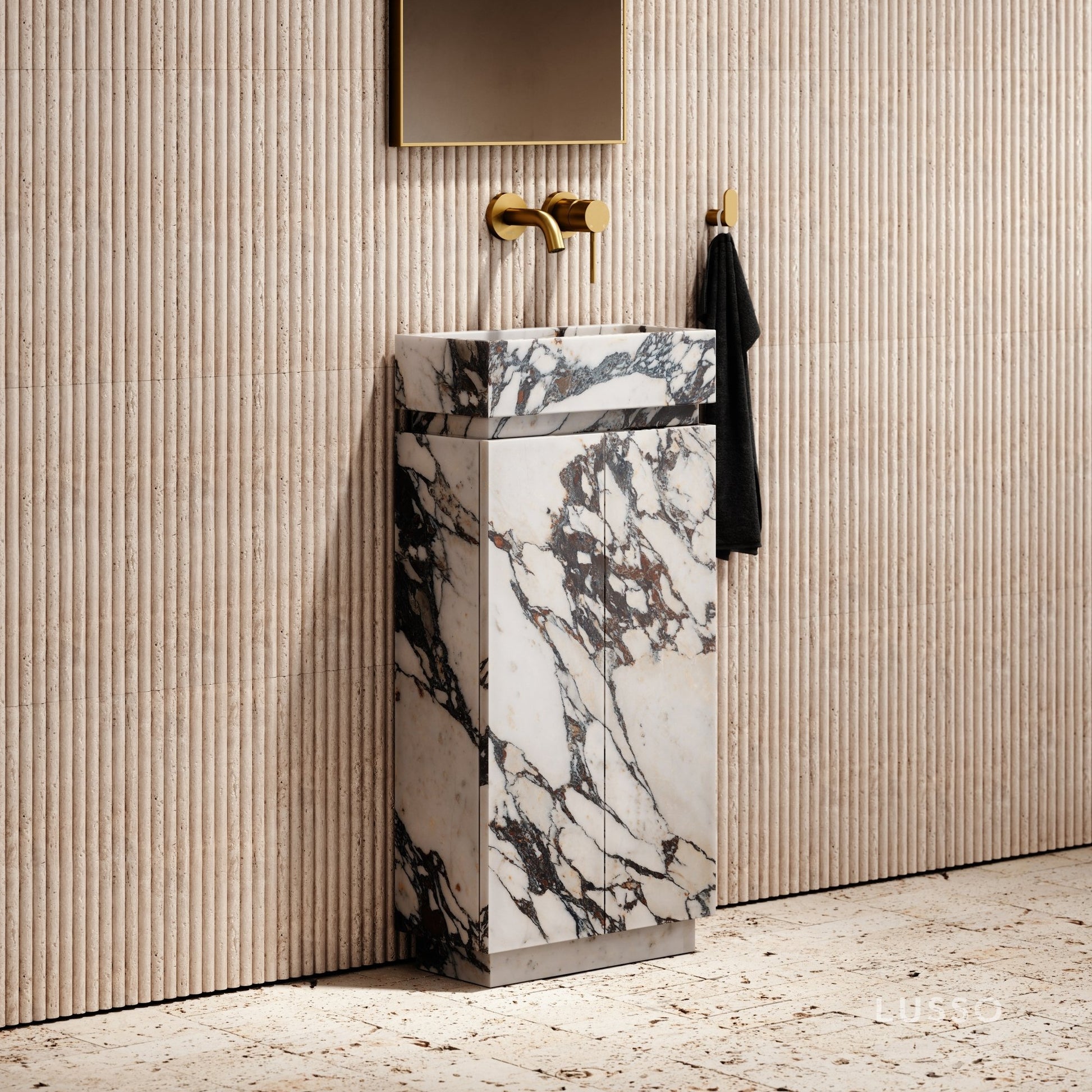 Artista Calacatta Viola Marble Bathroom Vanity Unit 400mm