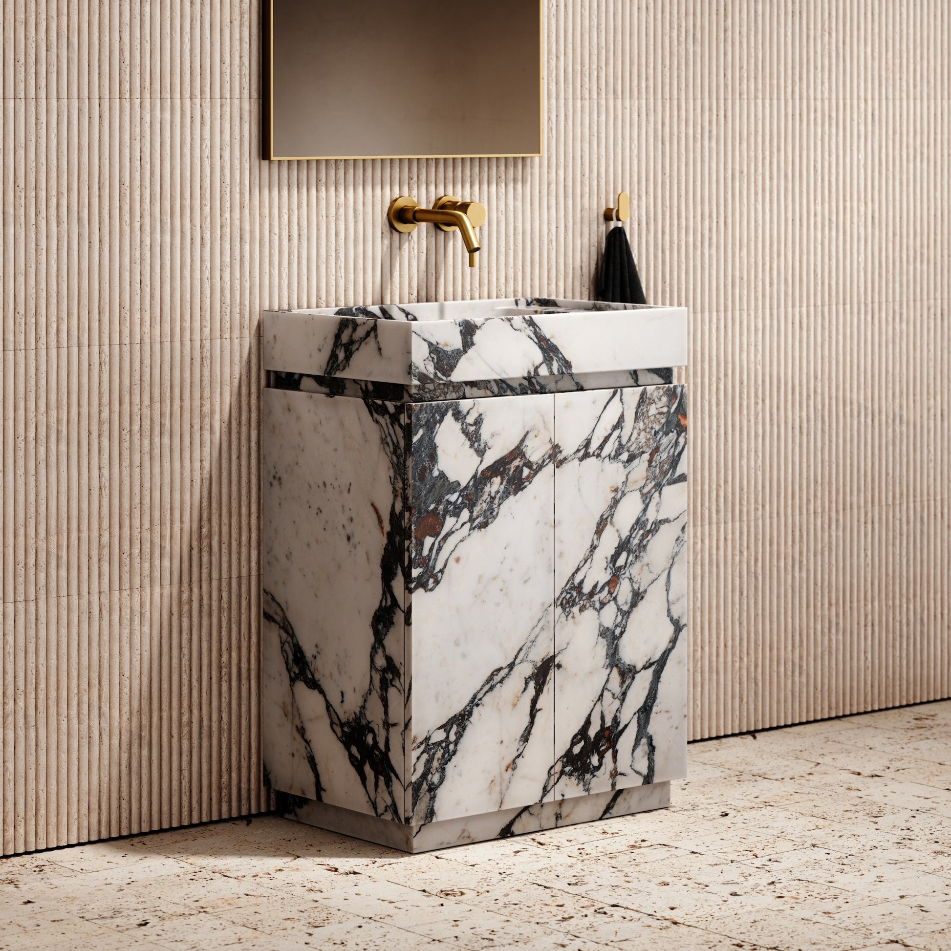 Artista Calacatta Viola Marble Bathroom Vanity Unit 600mm