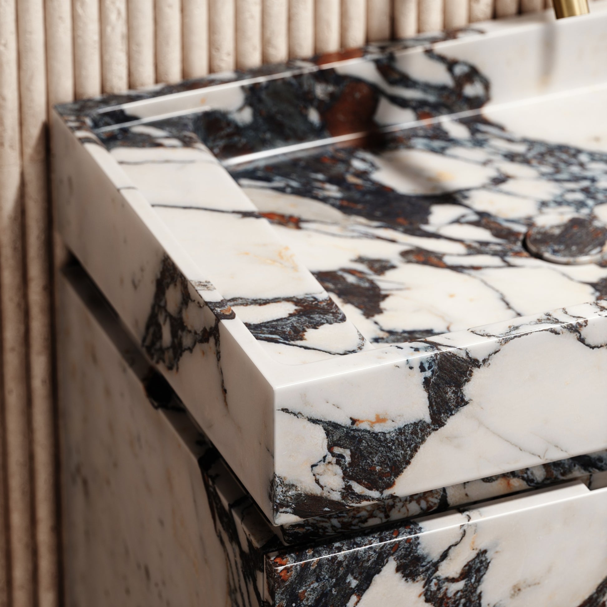 Artista Calacatta Viola Marble Bathroom Vanity Unit 600mm