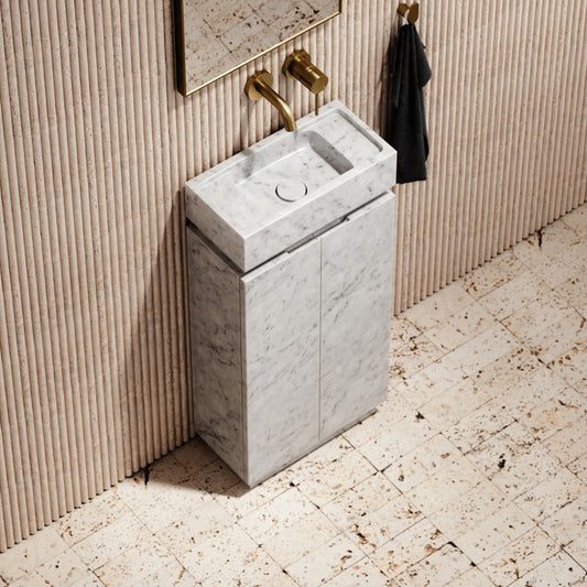 Artista Carrara Marble Bathroom Vanity Unit 400mm