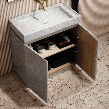 Artista Carrara Marble Bathroom Vanity Unit 800mm