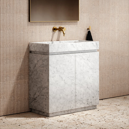Artista Carrara Marble Bathroom Vanity Unit 800mm