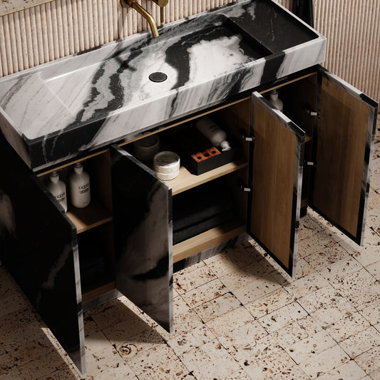 Artista Panda Marble Bathroom Vanity Unit 1200mm