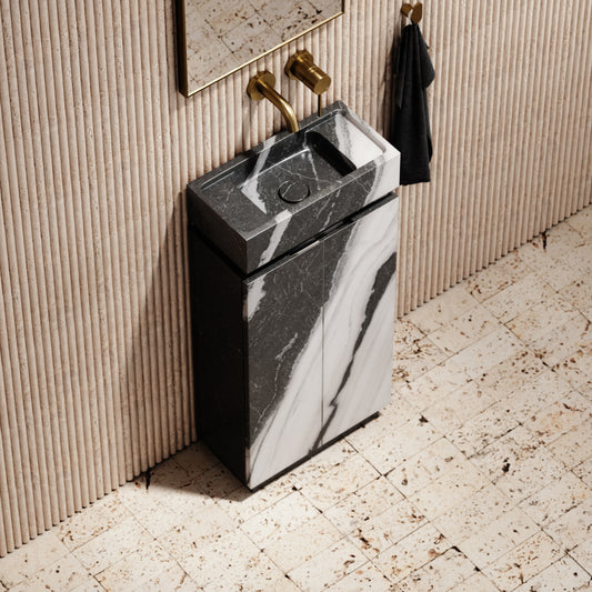 Artista Panda Marble Bathroom Vanity Unit 400mm