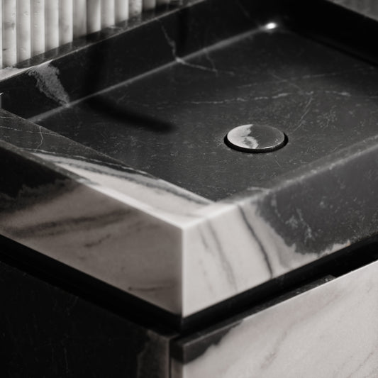 Artista Panda Marble Bathroom Vanity Unit 600mm