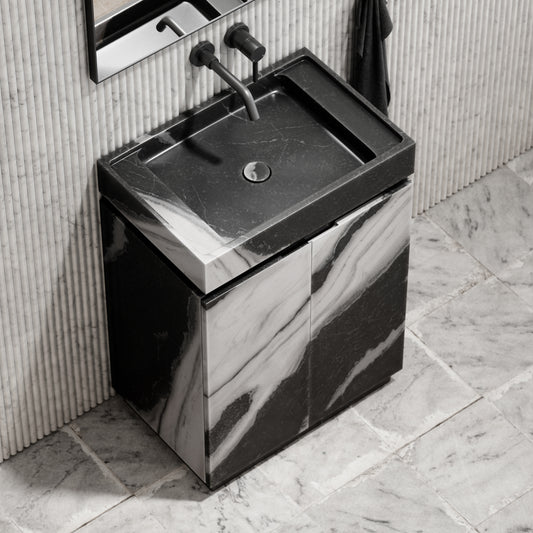 Artista Panda Marble Bathroom Vanity Unit 600mm