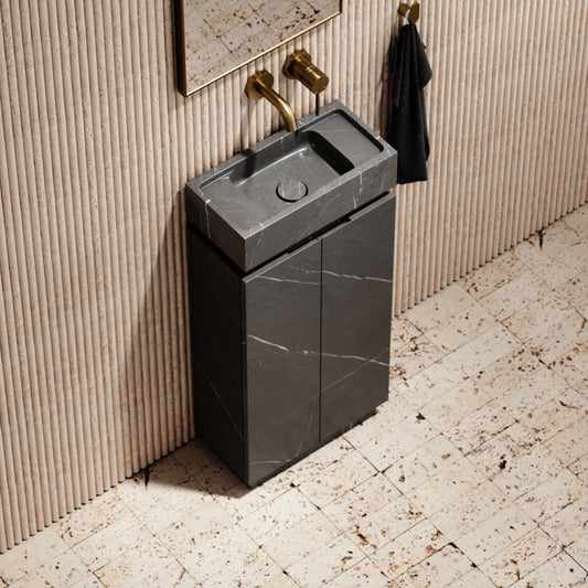 Artista Pietra Grey Marble Bathroom Vanity Unit 400mm