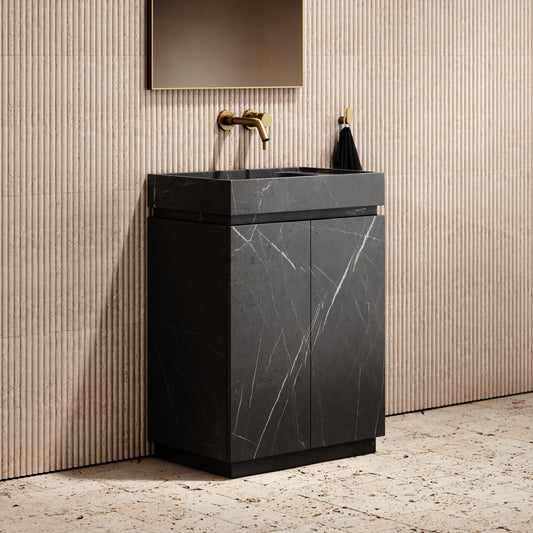 Artista Pietra Grey Marble Bathroom Vanity Unit 600mm
